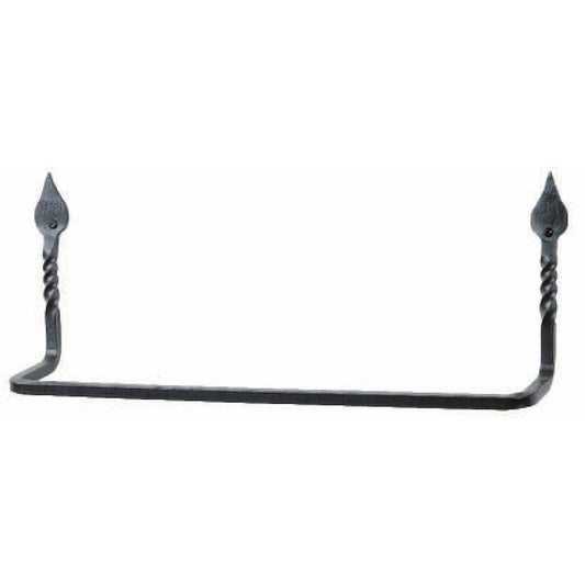 Stone County Ironworks Tulip Twist 16" Burnished Gold Iron Towel Bar With Gold Iron Accent