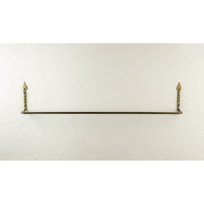 Stone County Ironworks Tulip Twist 16" Chalk White Iron Towel Bar With Copper Iron Accent