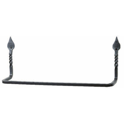 Stone County Ironworks Tulip Twist 16" Chalk White Iron Towel Bar With Gold Iron Accent