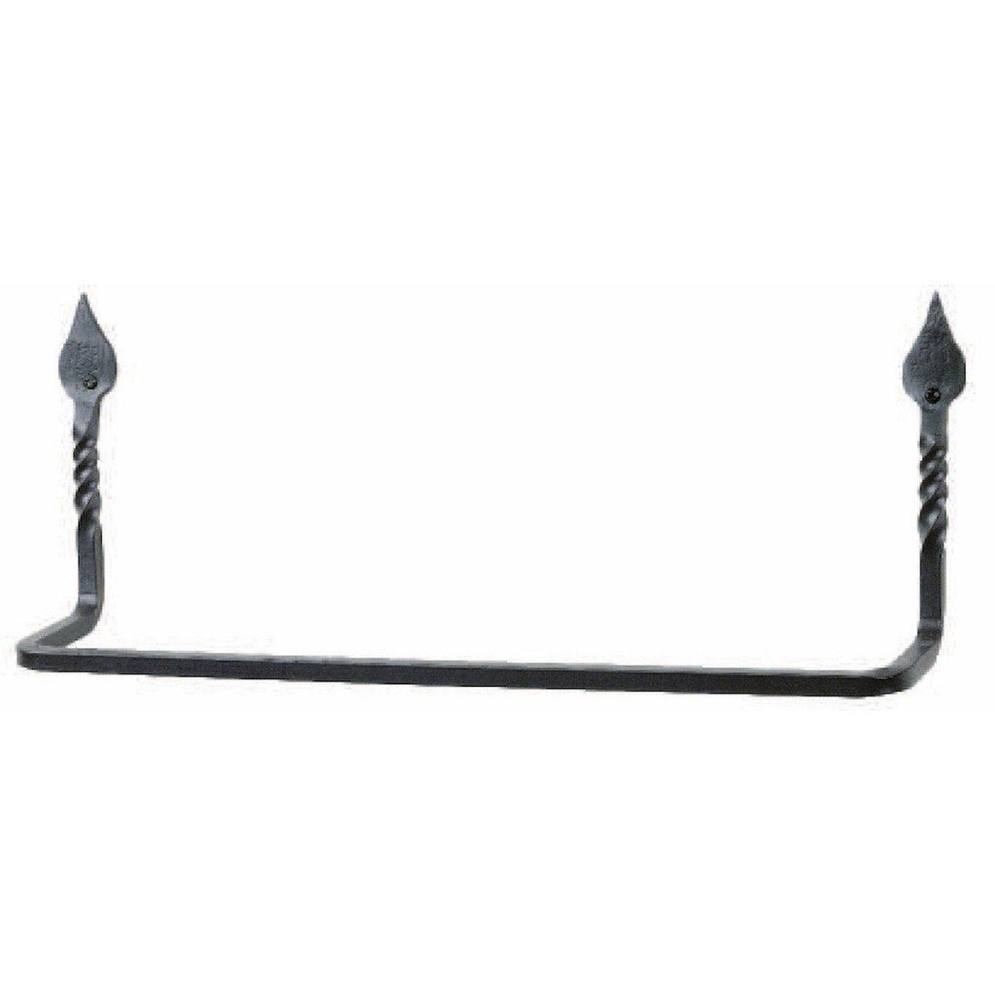 Stone County Ironworks Tulip Twist 32" Hand Rubbed Bronze Iron Towel Bar With Gold Iron Accent