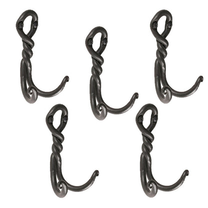 Stone County Ironworks Twist 5" 5-Piece Hand Rubbed Ivory Iron Single Hook Set