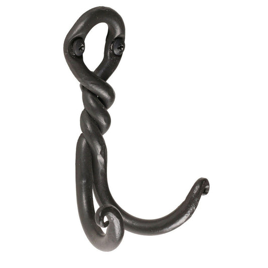 Stone County Ironworks Twist 5" Hand Rubbed Ivory Iron Double Hook