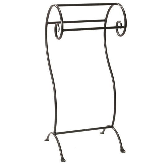 Stone County Ironworks Waterbury 18" Small Hand Rubbed Pewter Iron Towel Stand