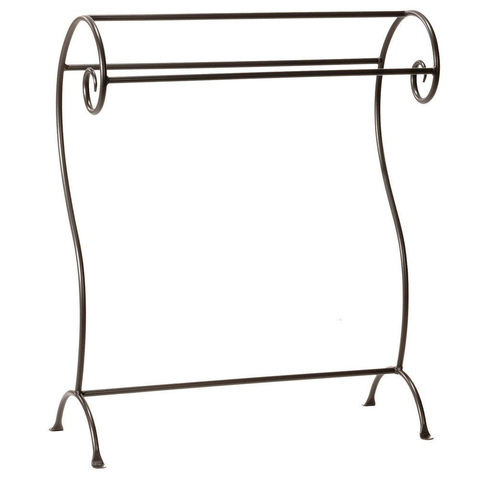 Stone County Ironworks Waterbury 30" Large Hand Rubbed Pewter Iron Blanket or Towel Stand