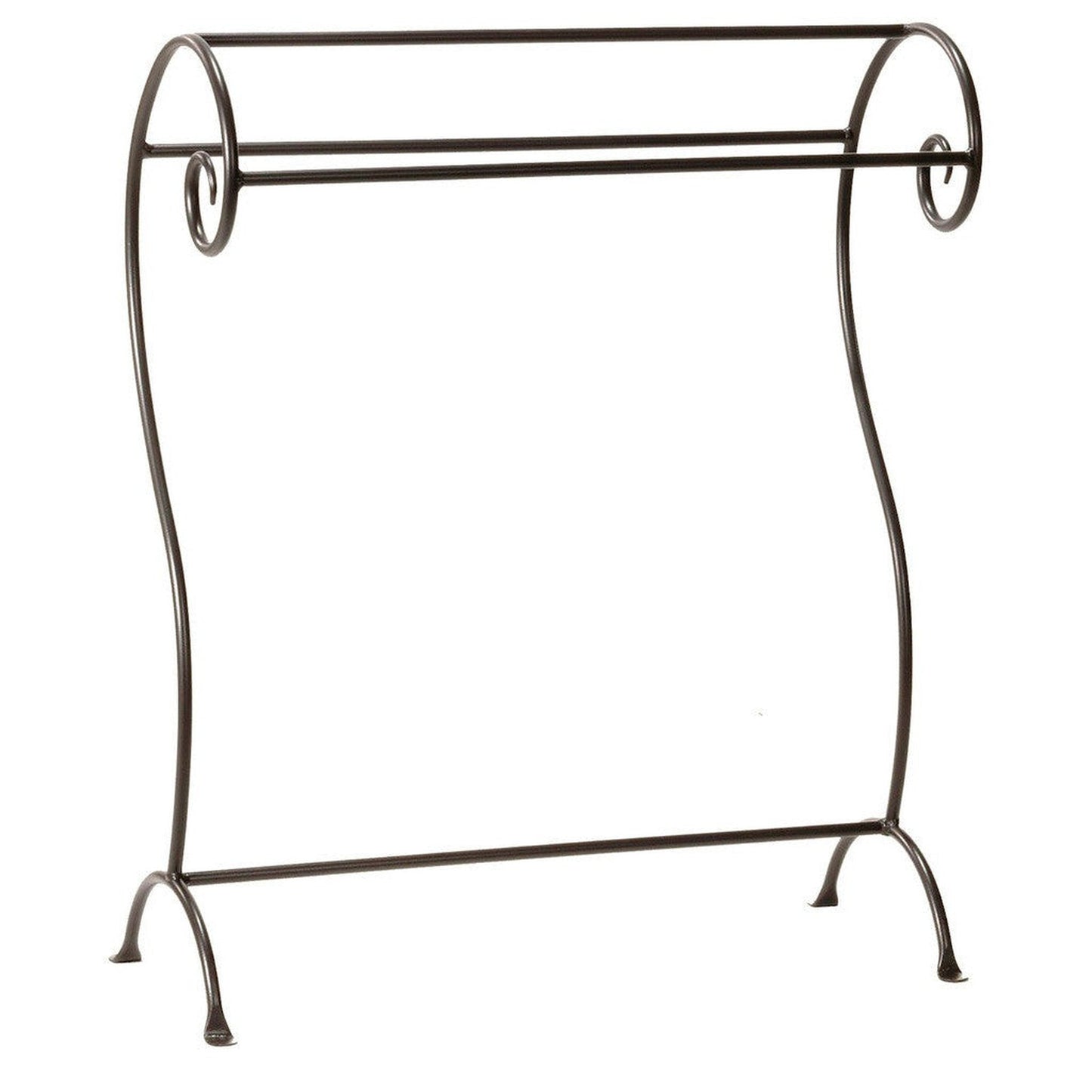 Stone County Ironworks Waterbury 30" Large Satin Black Iron Blanket or Towel Stand