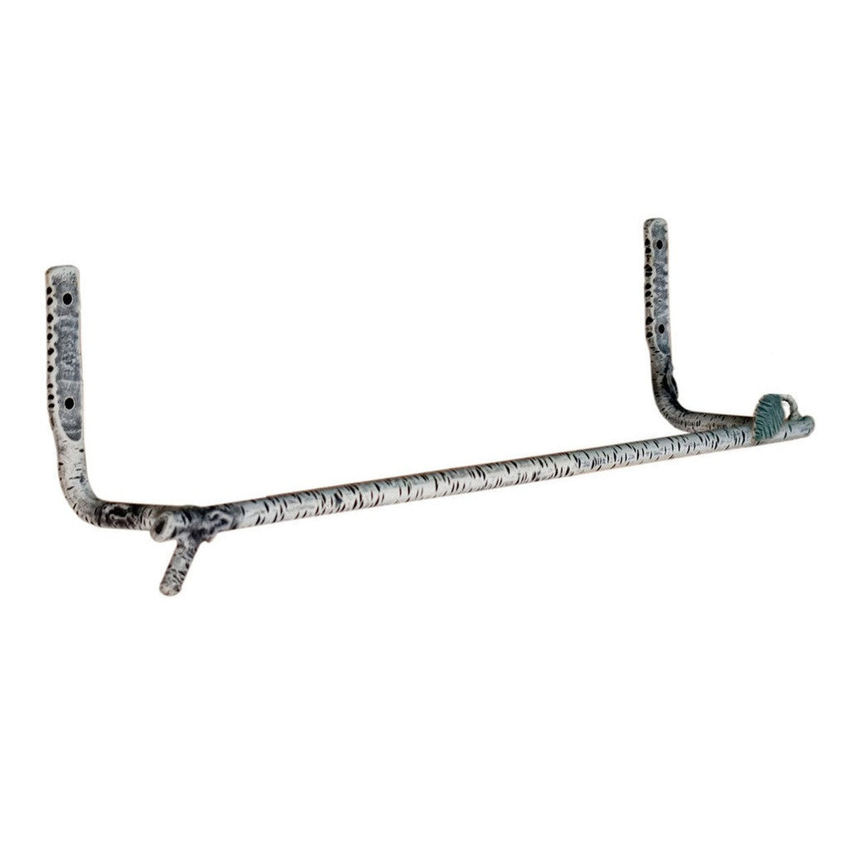 Stone County Ironworks Whisper Creek 16" Hand Rubbed Brass Iron Towel Bar With Pewter Iron Accent