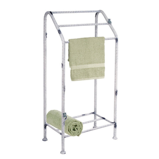 Stone County Ironworks Whisper Creek 18" Hand Rubbed Ivory Iron Towel Stand