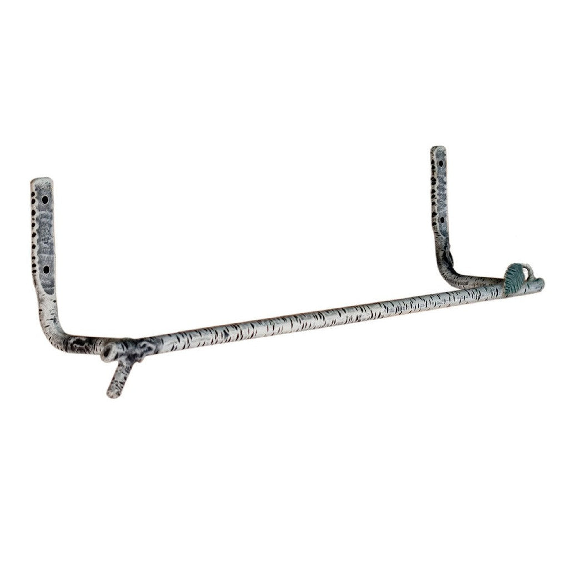 Stone County Ironworks Whisper Creek 24" Hand Rubbed Rust Iron Towel Bar With Gold Iron Accent