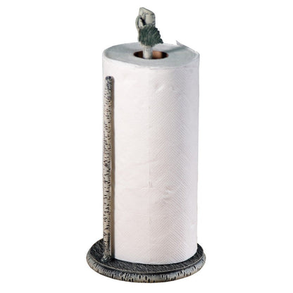 Stone County Ironworks Whisper Creek 7" Hand Rubbed Bronze Iron Paper Towel Holder With Copper Iron Accent