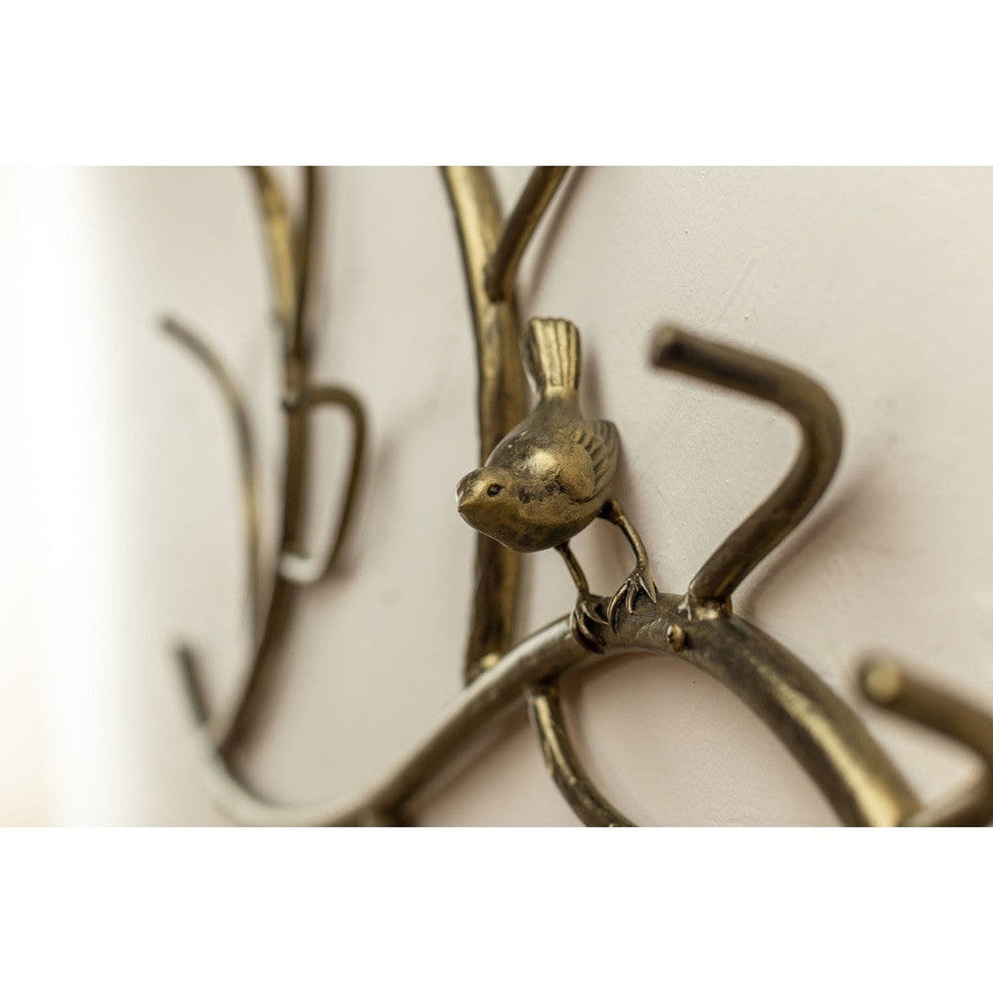 Stone County Ironworks Woodland 29" Woodland Brown Iron Wall Rack With Bird Design