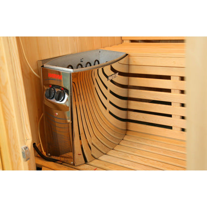 SunRay Baldwin 2-Person Hemlock Wood Indoor Traditional Sauna With Harvia Heater