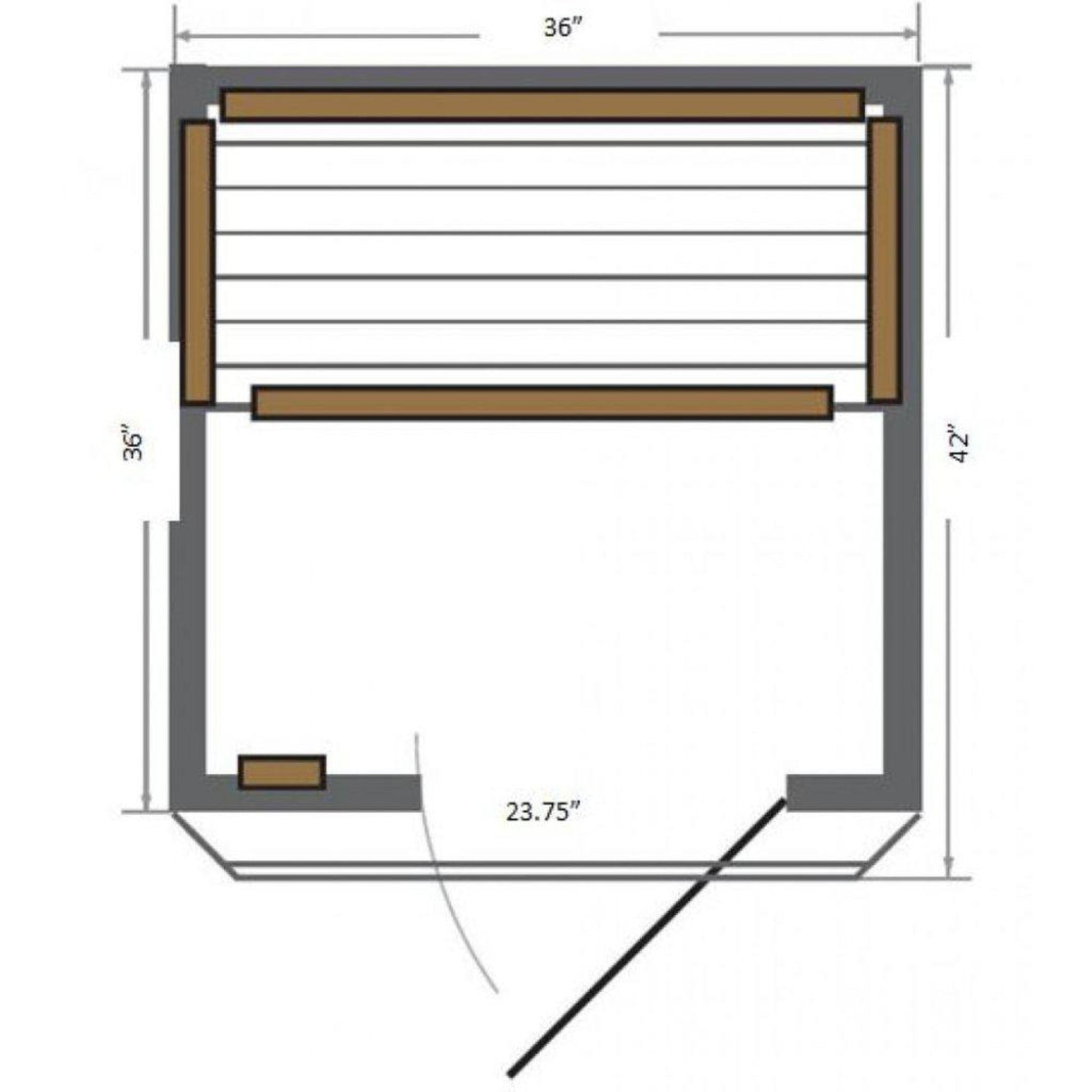 SunRay Barrett 2-Person Hemlock Wood Indoor Infrared Sauna With 5 Advanced Carbon Nano Heaters