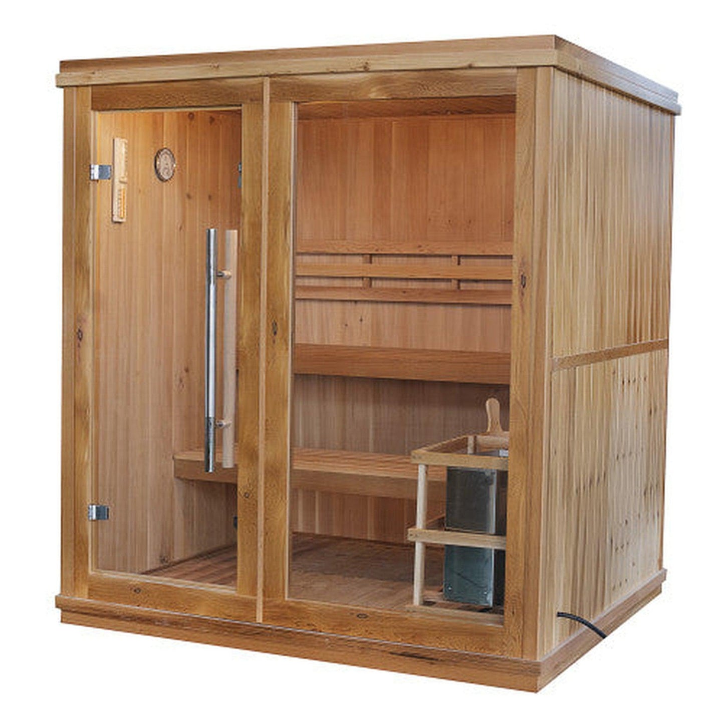 SunRay Charleston 4-Person Hemlock Wood Indoor Traditional Sauna With Harvia Heater