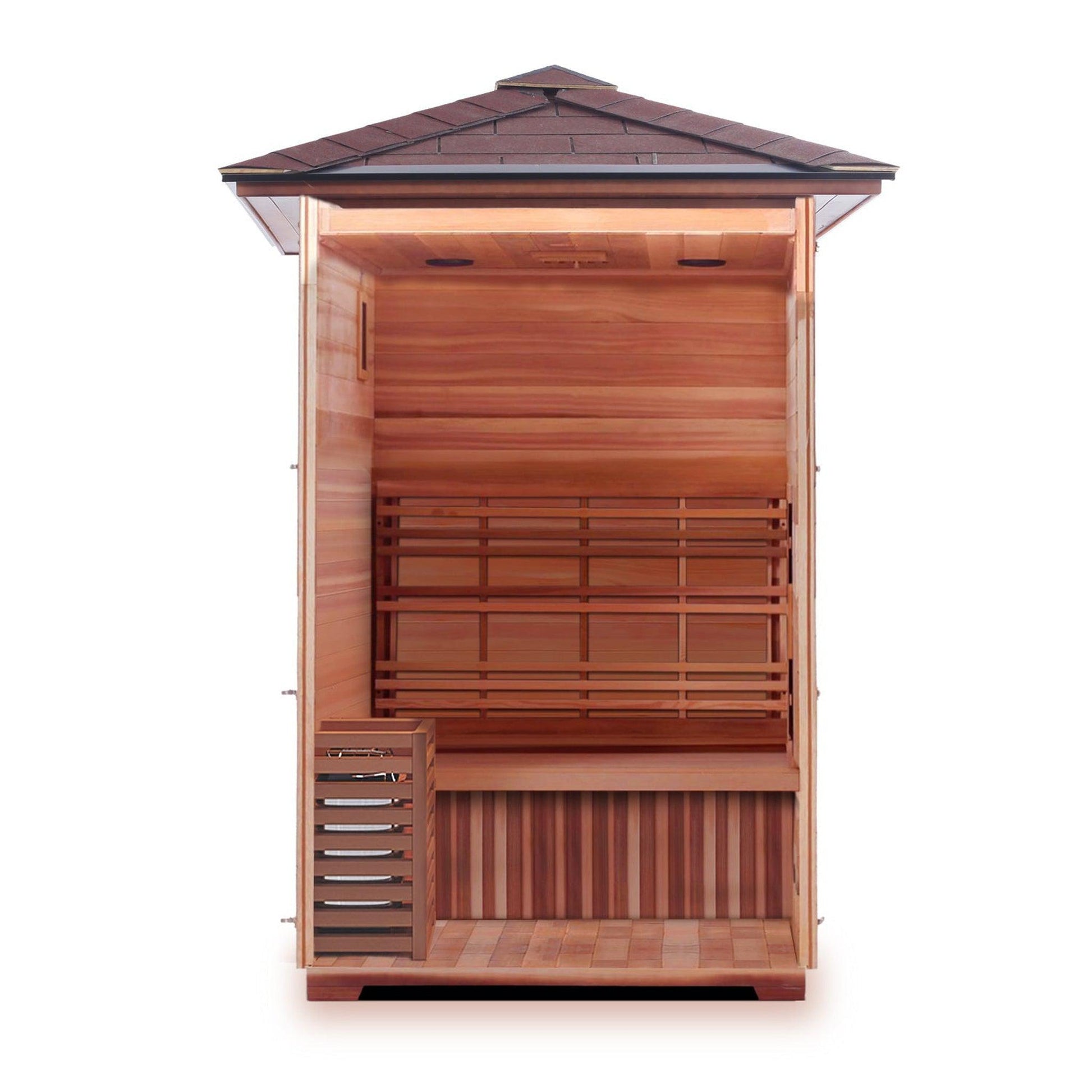 SunRay Eagle 2-Person Outdoor Traditional Sauna In Hemlock Wood With Electric Heater