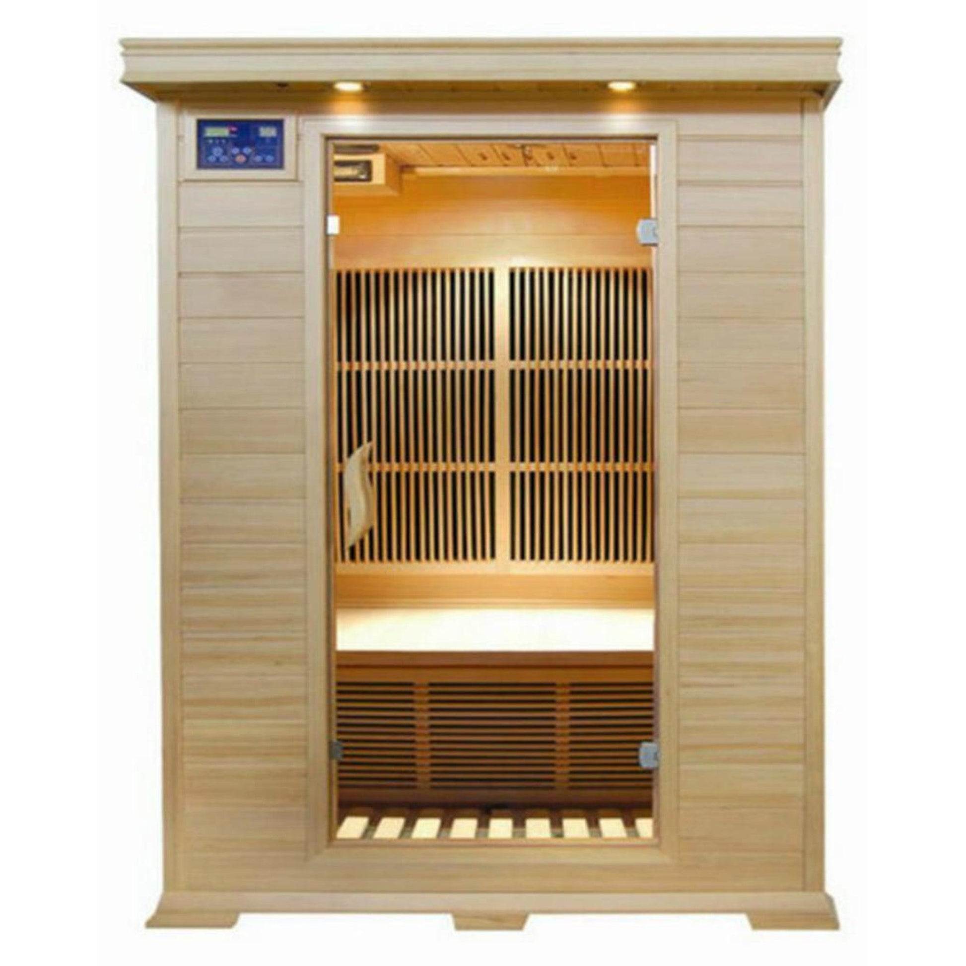 SunRay Evansport 2-Person Indoor Infrared Sauna In Hemlock Wood With Carbon Nano Heaters