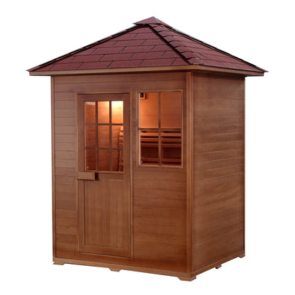 SunRay Freeport 3-Person Outdoor Traditional Sauna In Hemlock Wood With Electric Heater