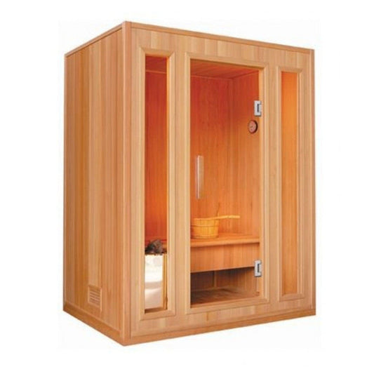 SunRay Southport 3-Person Indoor Traditional Sauna In Hemlock Wood With 3.5 kW Davey heater