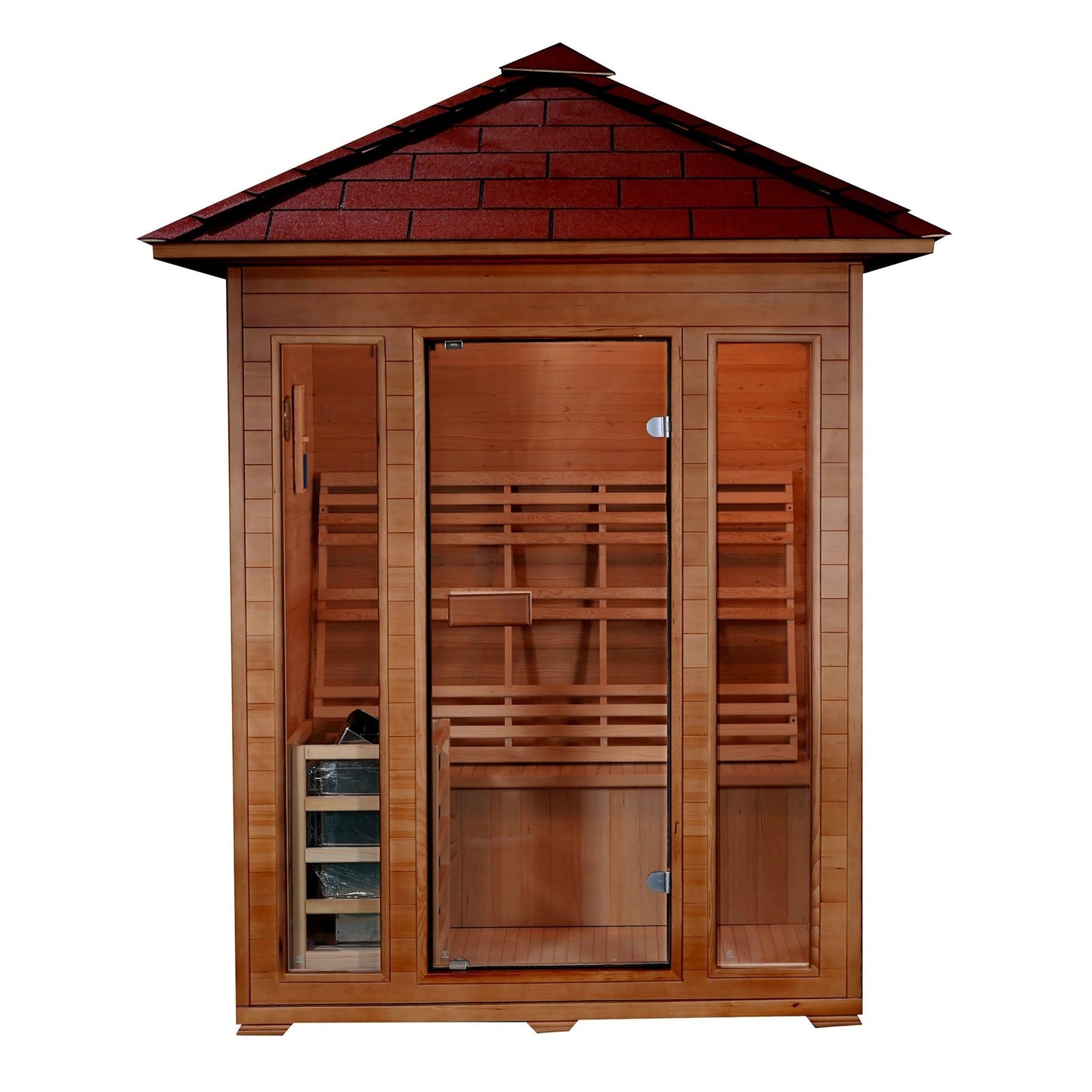 SunRay Waverly 3-Person Outdoor Traditional Sauna In Hemlock Wood With Electric Heater