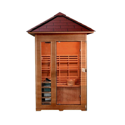 Sunray Bristow 2-Person Canadian Hemlock Wood Outdoor Traditional Sauna With Electric Harvia Heater