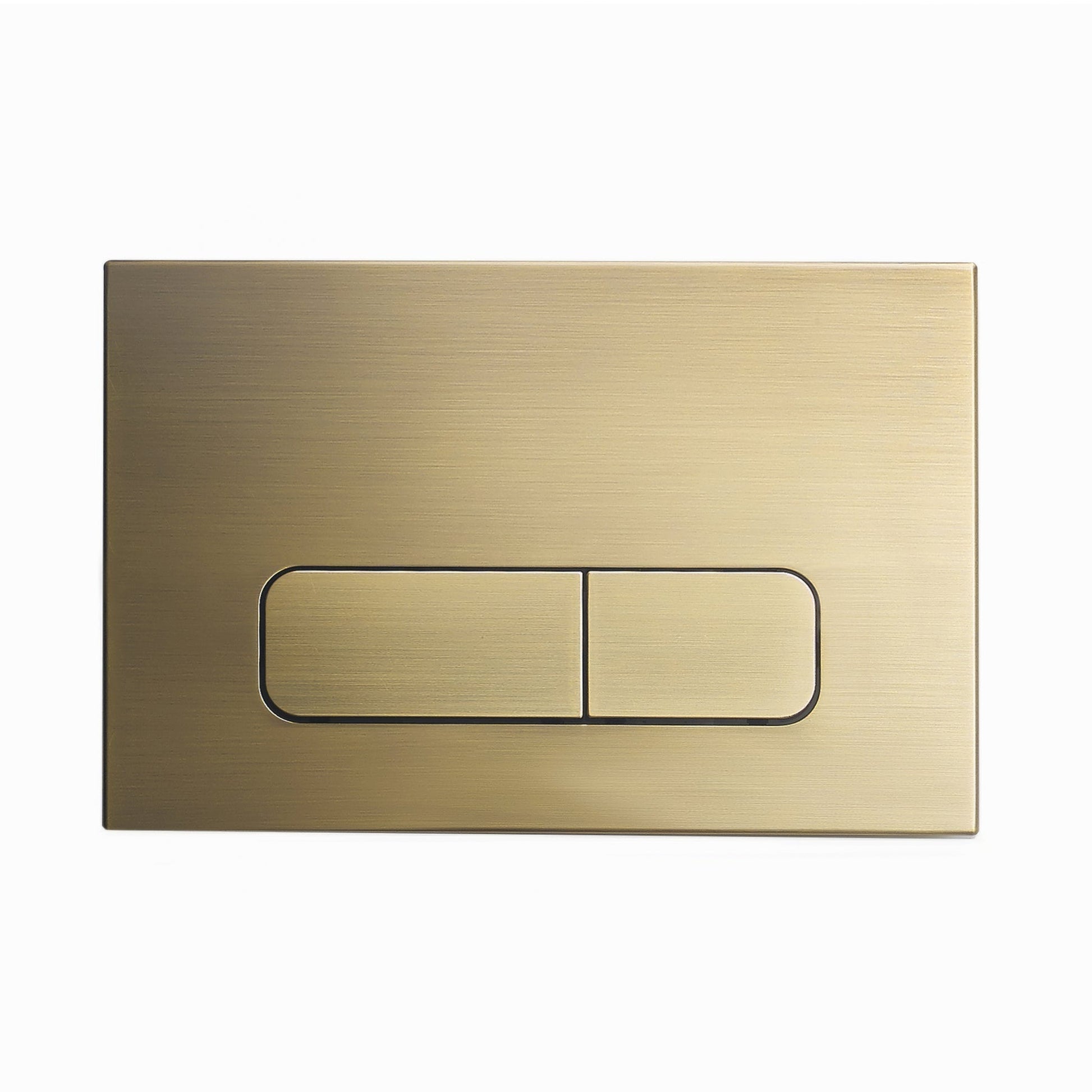 Swiss Madison 10" Brushed Brass Wall-Mounted Actuator Flush Push Button Plate With Dual Flush System and Rectangle Buttons
