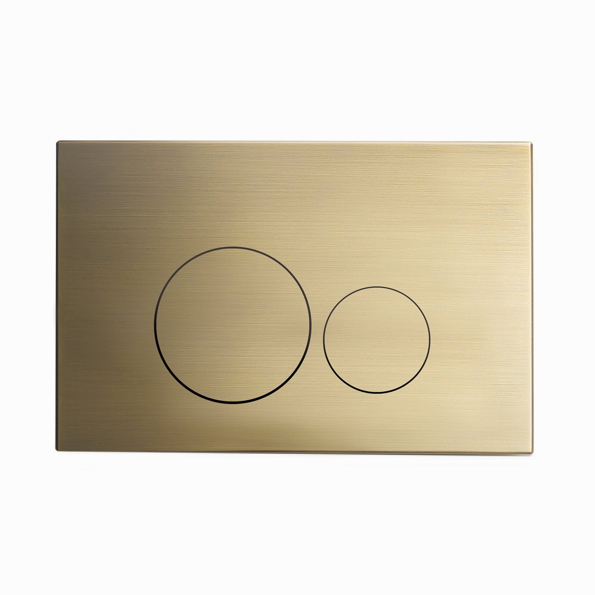 Swiss Madison 10" Brushed Brass Wall-Mounted Actuator Flush Push Button Plate With Dual Flush System and Round Buttons