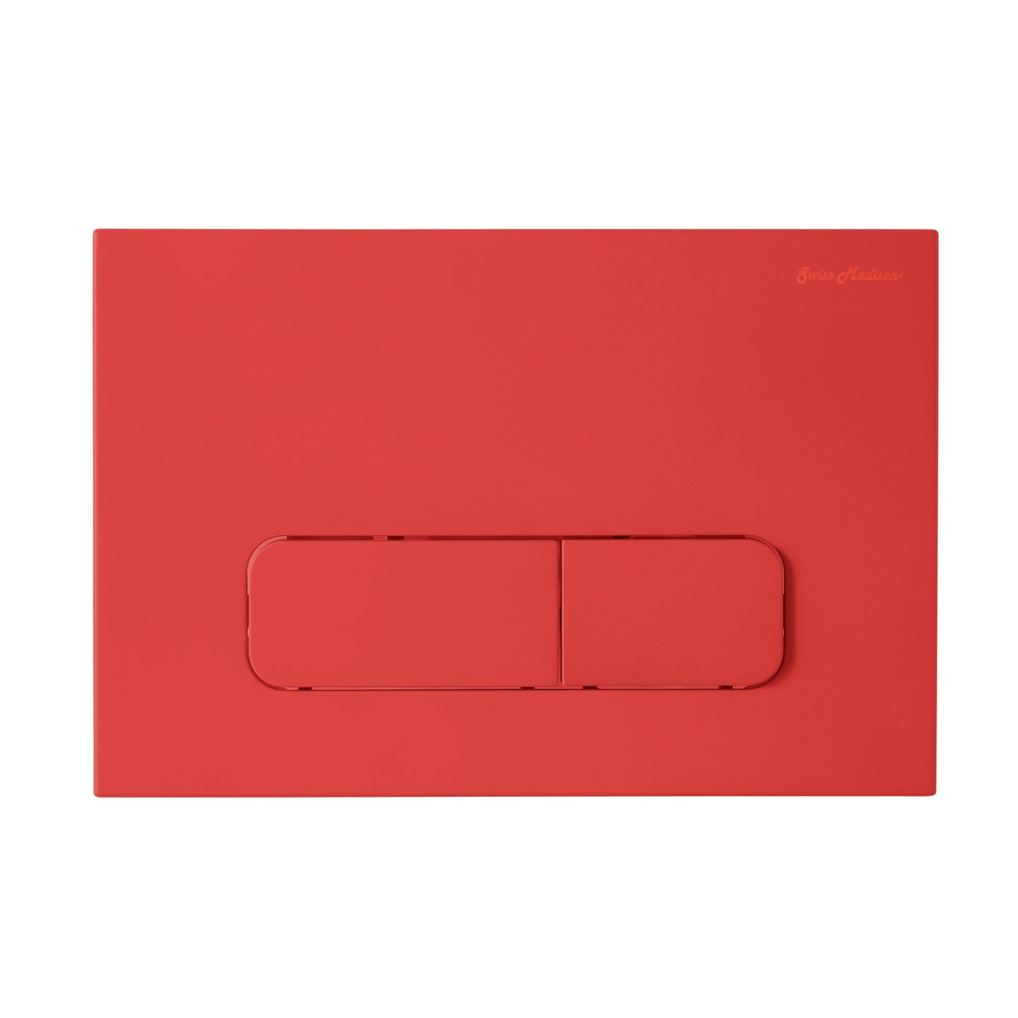Swiss Madison 10" Matte Red Wall-Mounted Actuator Flush Push Button Plate With Dual Flush System and Rectangle Buttons