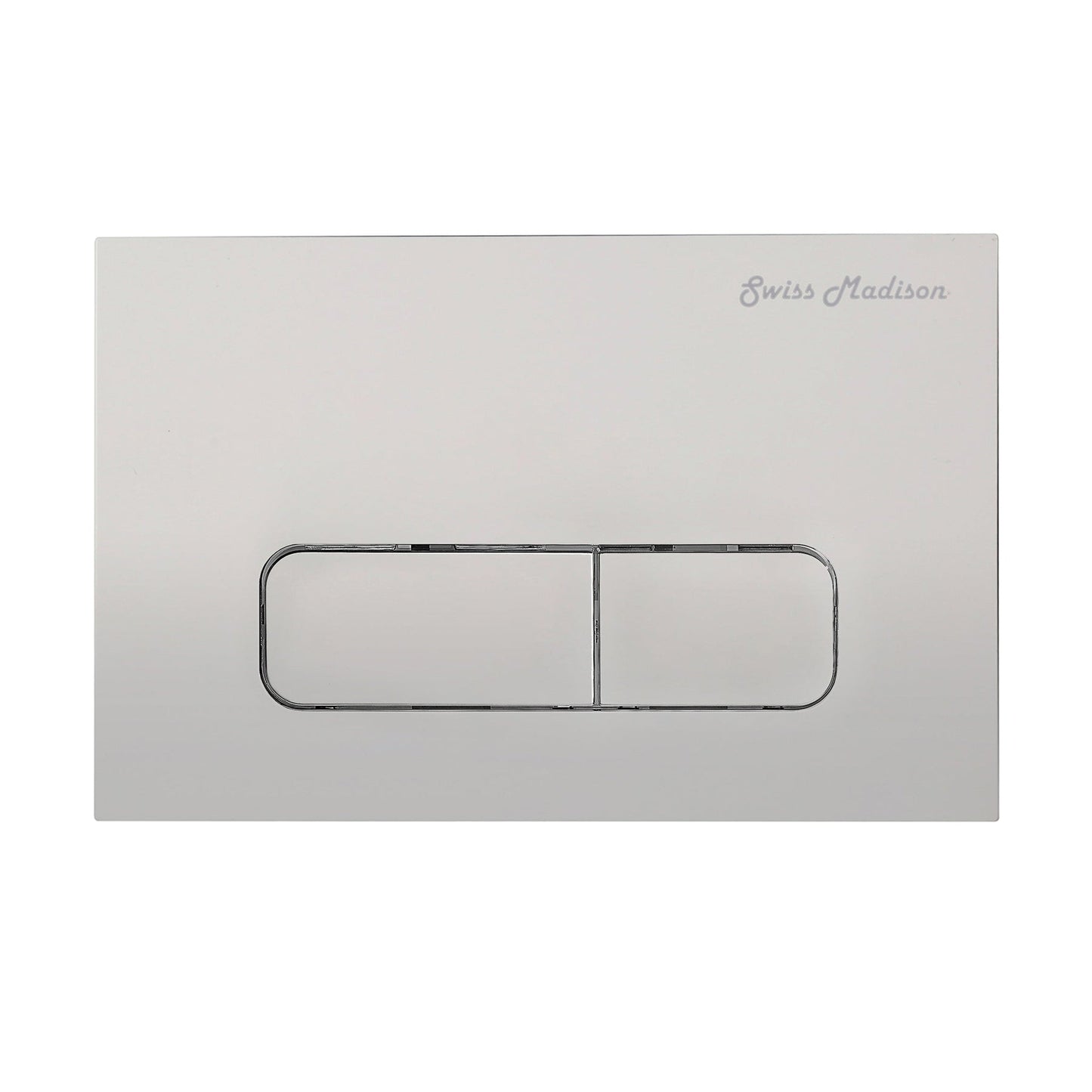 Swiss Madison 10" Matte Satin Gray Wall-Mounted Actuator Flush Push Button Plate With Dual Flush System and Rectangle Buttons