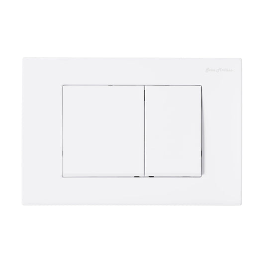 Swiss Madison 10" Matte White Wall-Mounted Actuator Flush Push Button Plate With Dual Flush System and Square Buttons