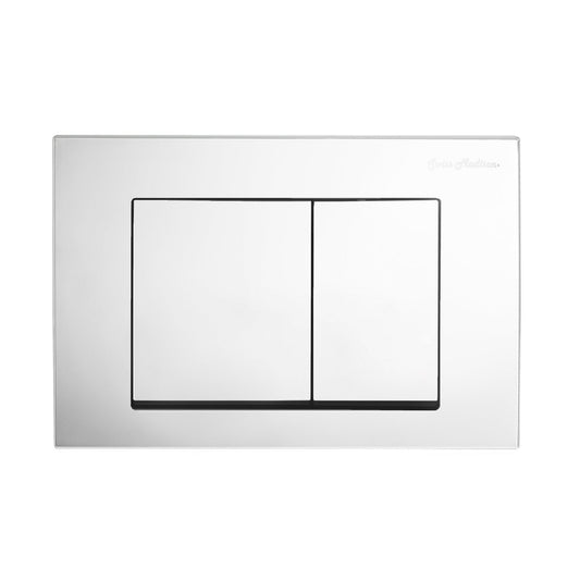 Swiss Madison 10" Polished Chrome Wall-Mounted Actuator Flush Push Button Plate With Dual Flush System and Square Buttons