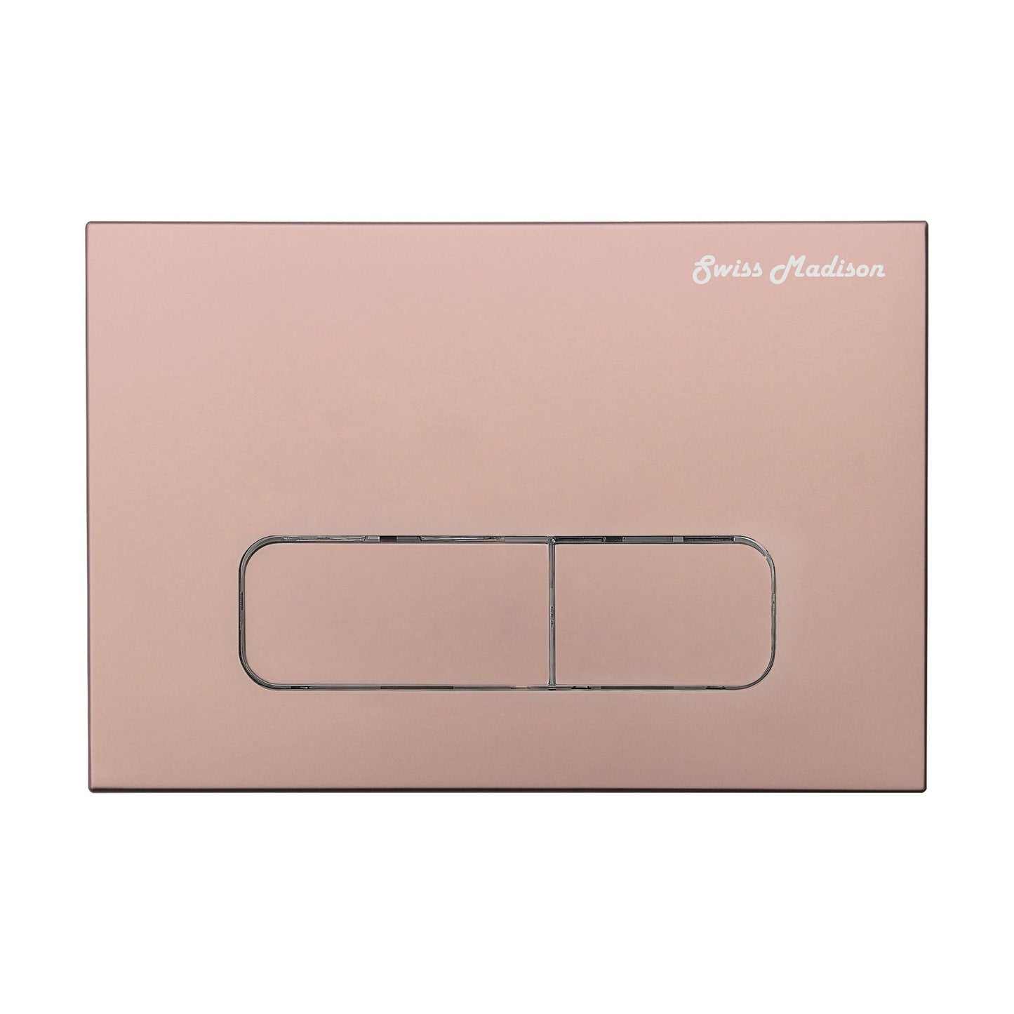 Swiss Madison 10" Rose Gold Wall-Mounted Actuator Flush Push Button Plate With Dual Flush System and Rectangle Buttons