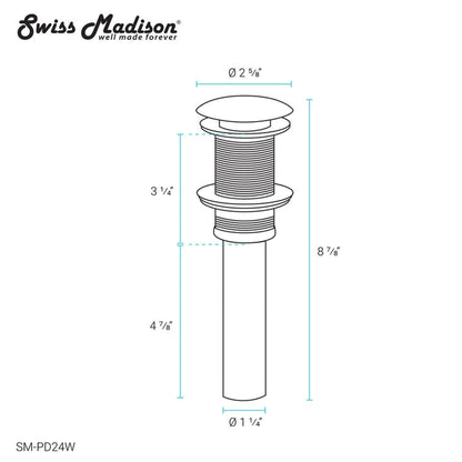 Swiss Madison 2.75" Residential Non-Overflow White Pop-Up Drain