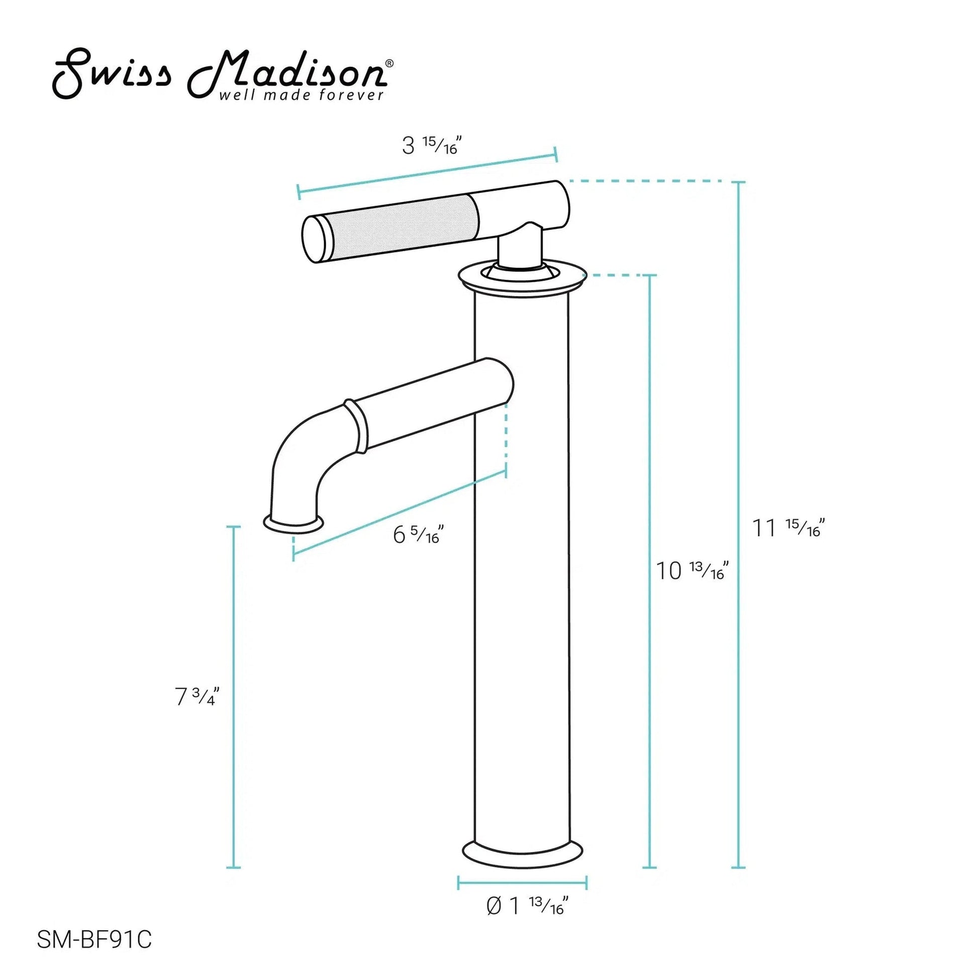 Swiss Madison Avallon 11" Single-Handle Chrome Bathroom Faucet With 1.2 GPM Flow Rate