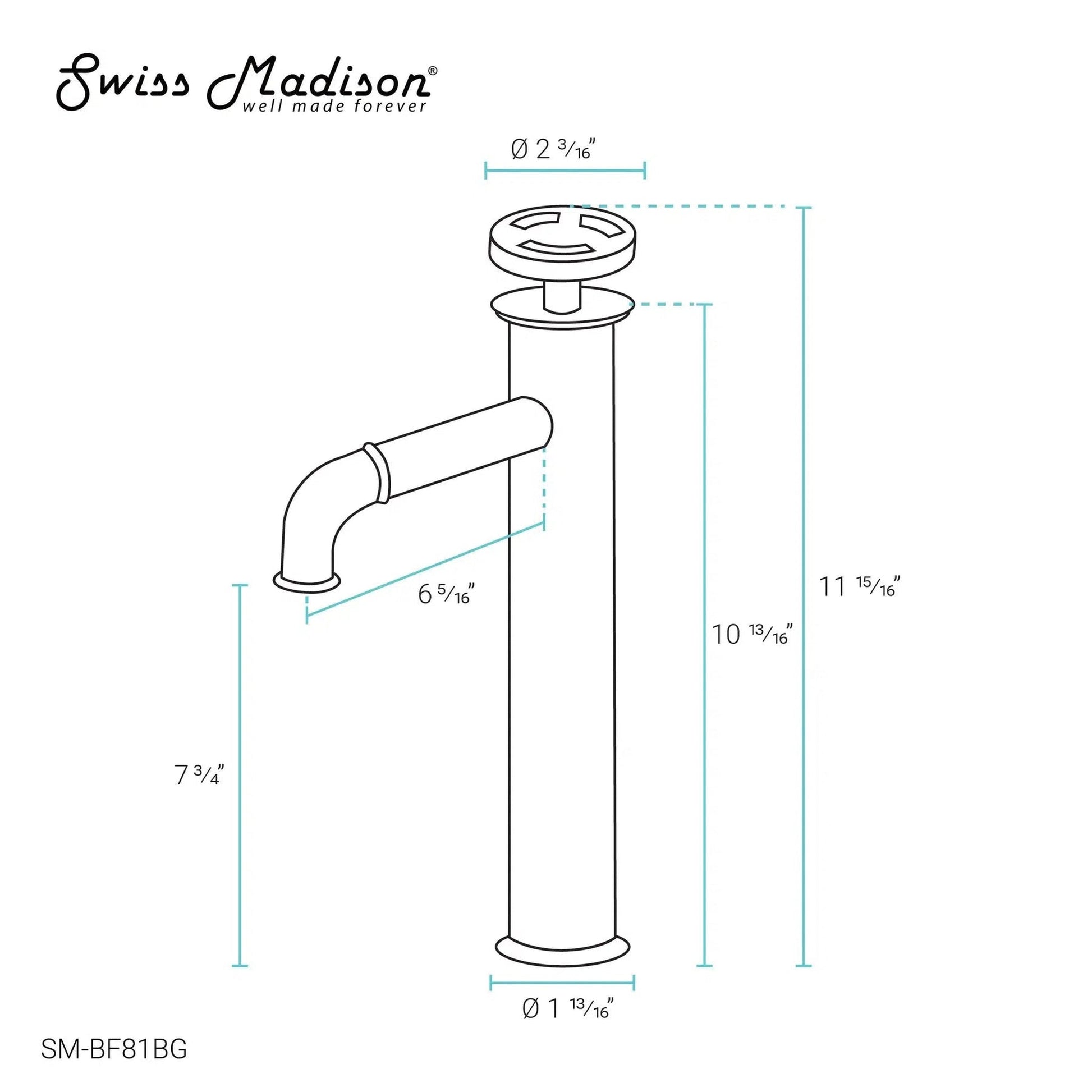 Swiss Madison Avallon 12" Single-Handle Brushed Gold Bathroom Faucet With 1.2 GPM Flow Rate