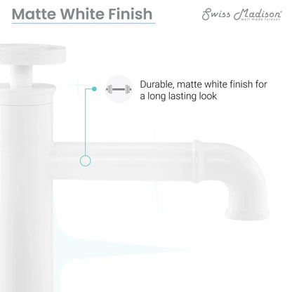 Swiss Madison Avallon 12" Single-Handle Matte White Bathroom Faucet With 1.2 GPM Flow Rate