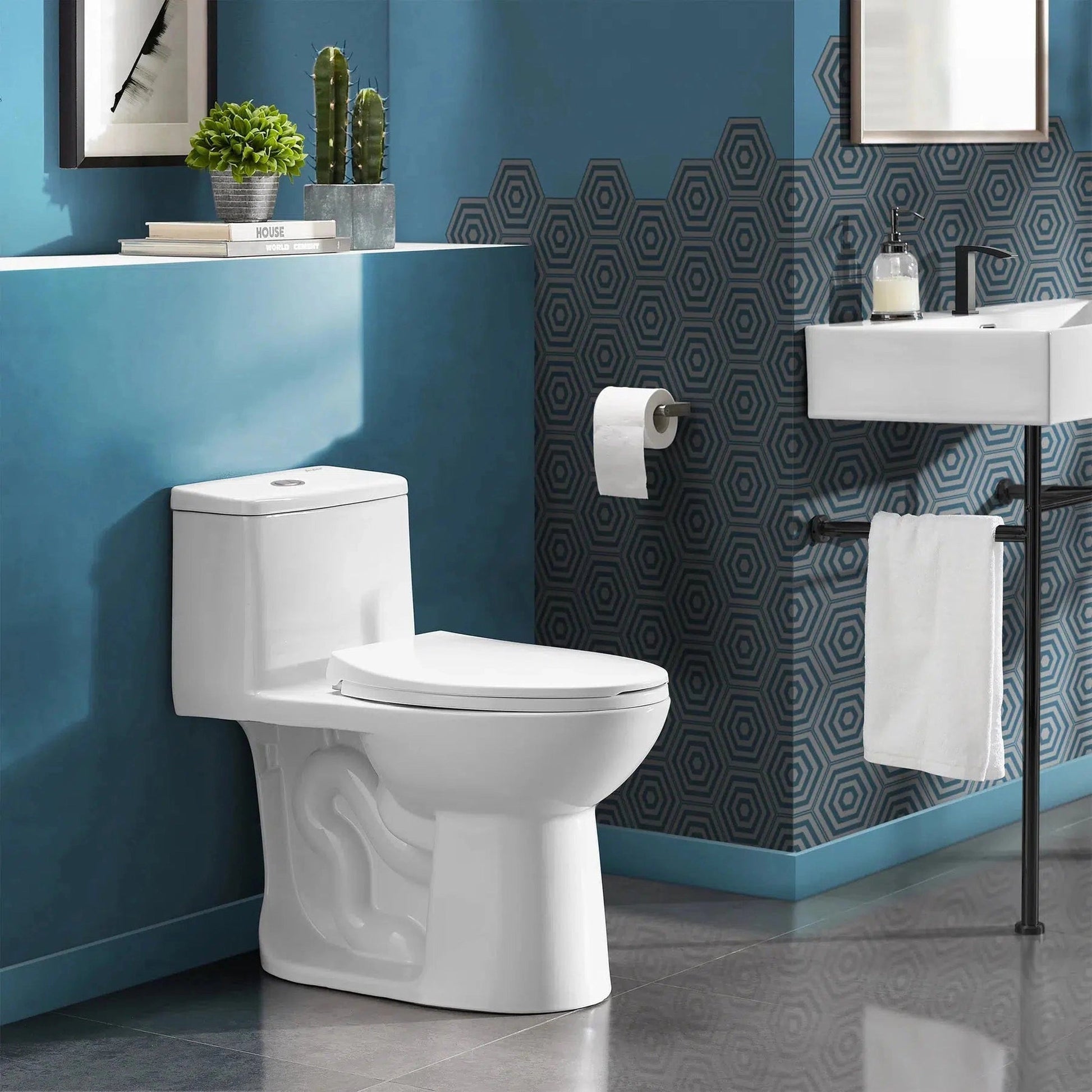 Swiss Madison Avallon 16" x 28" One-Piece White Elongated Floor-Mounted Toilet With 1.1/1.6 GPF