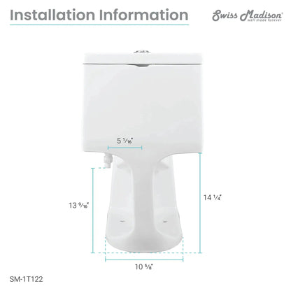 Swiss Madison Avallon 16" x 28" One-Piece White Elongated Floor-Mounted Toilet With 1.1/1.6 GPF