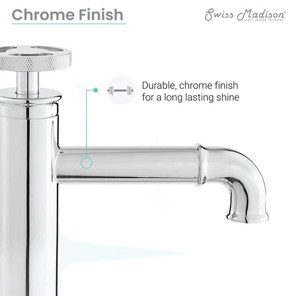 Swiss Madison Avallon 7" Single-Handle Chrome Bathroom Faucet With 1.2 GPM Flow Rate