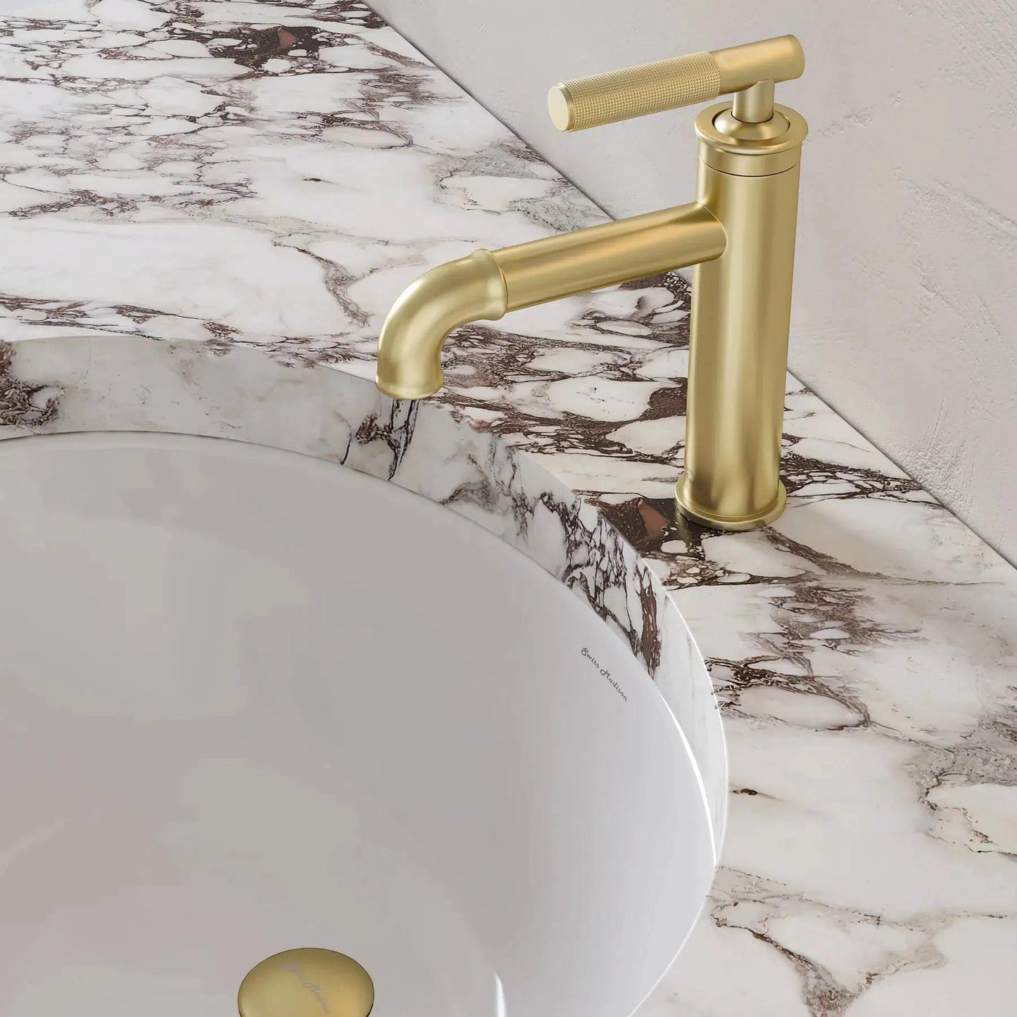 Swiss Madison Avallon 8" Single-Handle Brushed Gold Bathroom Faucet With 1.2 GPM Flow Rate