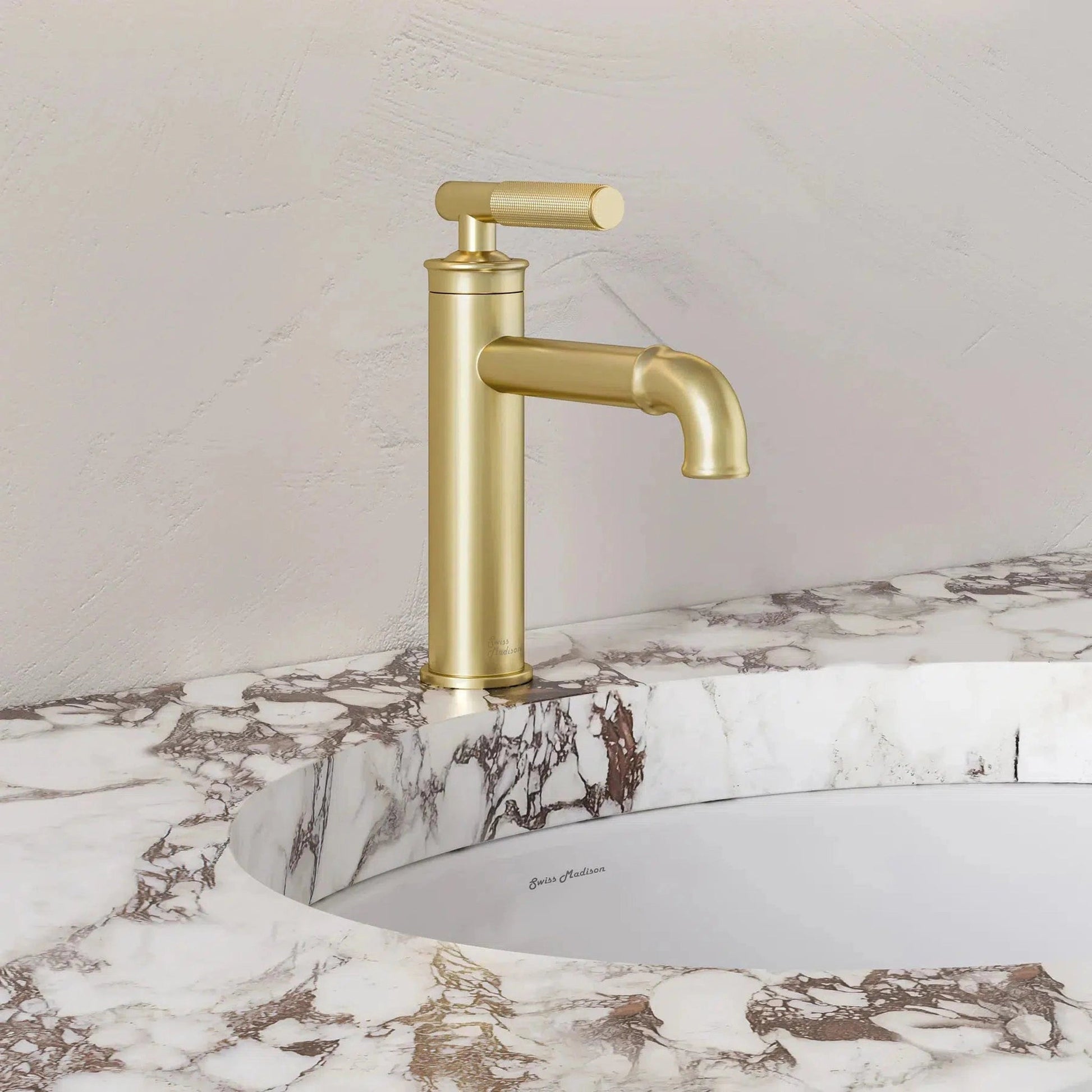 Swiss Madison Avallon 8" Single-Handle Brushed Gold Bathroom Faucet With 1.2 GPM Flow Rate