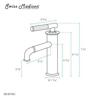 Swiss Madison Avallon 8" Single-Handle Chrome Bathroom Faucet With 1.2 GPM Flow Rate