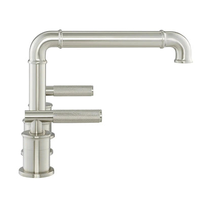 Swiss Madison Avallon 8" Widespread Brushed Nickel With Grip Handle and 1.2 GPM Flow Rate