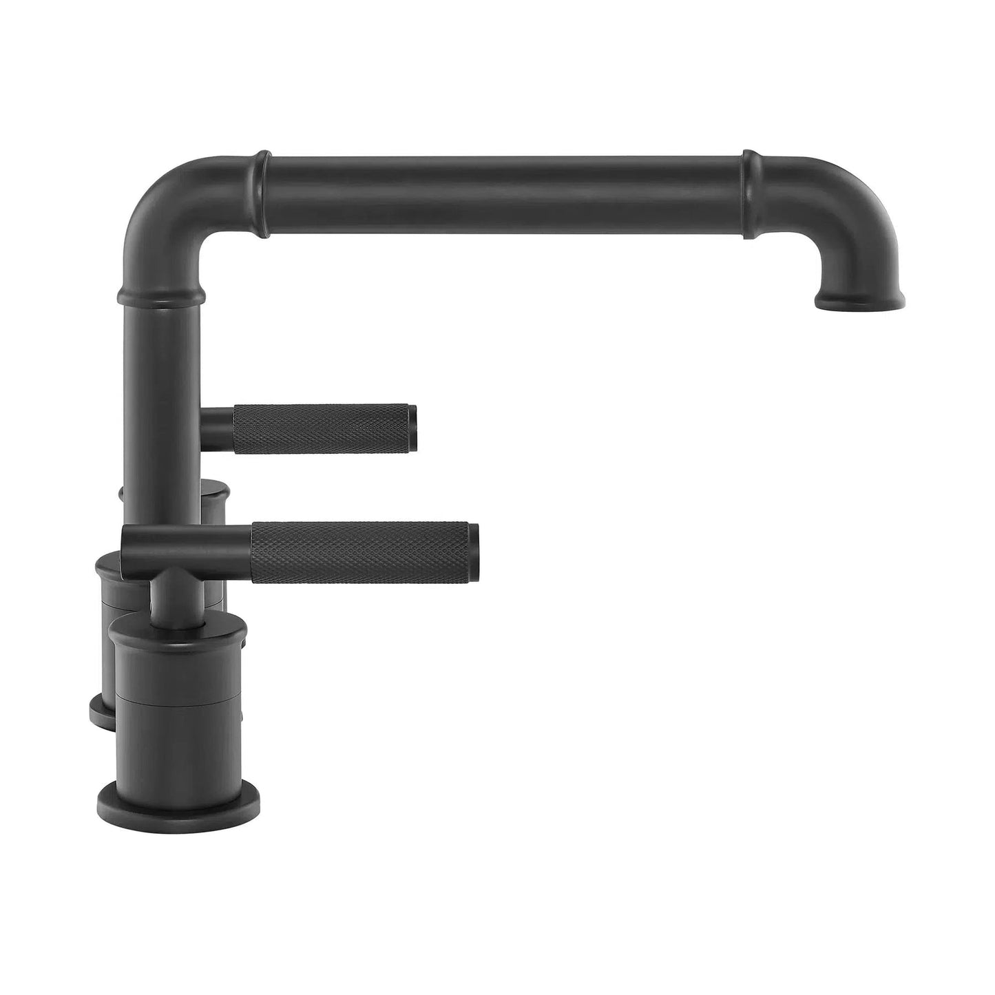 Swiss Madison Avallon 8" Widespread Matte Black With Grip Handle and 1.2 GPM Flow Rate