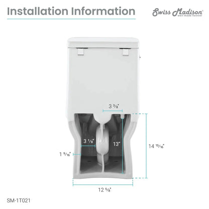 Swiss Madison Avancer 15" x 31" One-Piece White Elongated Floor-Mounted Toilet With Built-In 0.95/1.26 GPH Touchless Dual-Flush