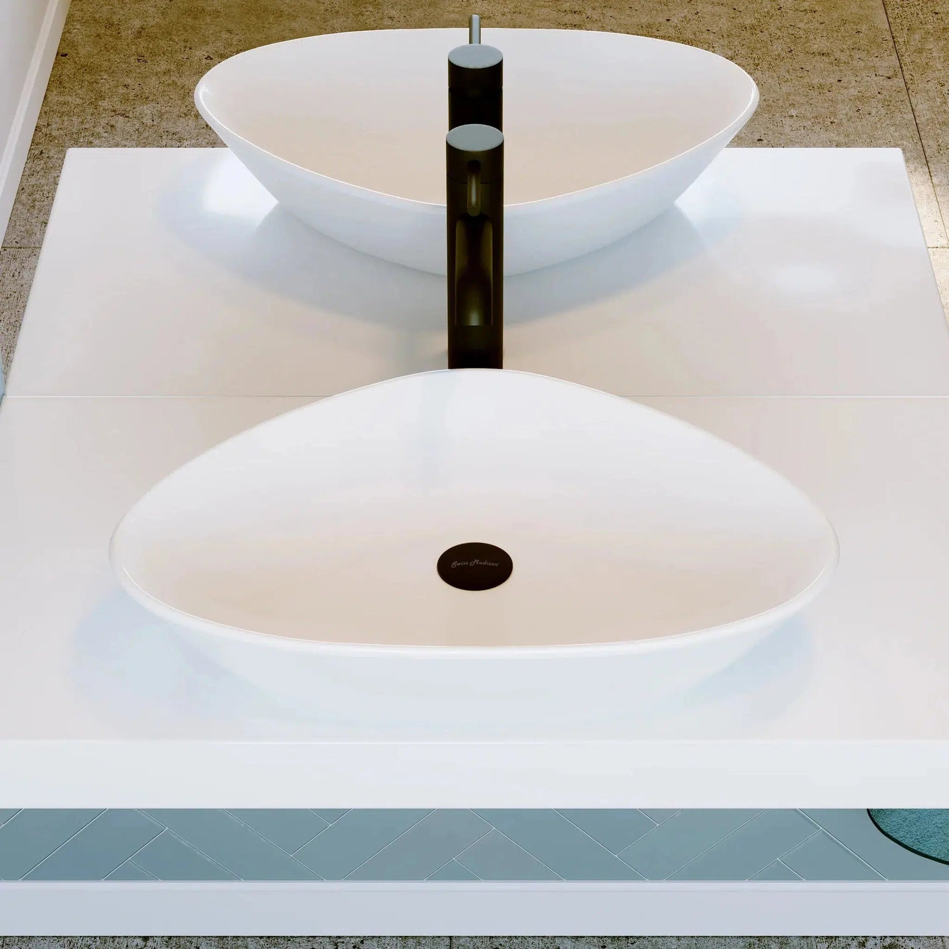 Swiss Madison Bastille 23" x 15" White Irregular Ceramic Bathroom Vessel Sink