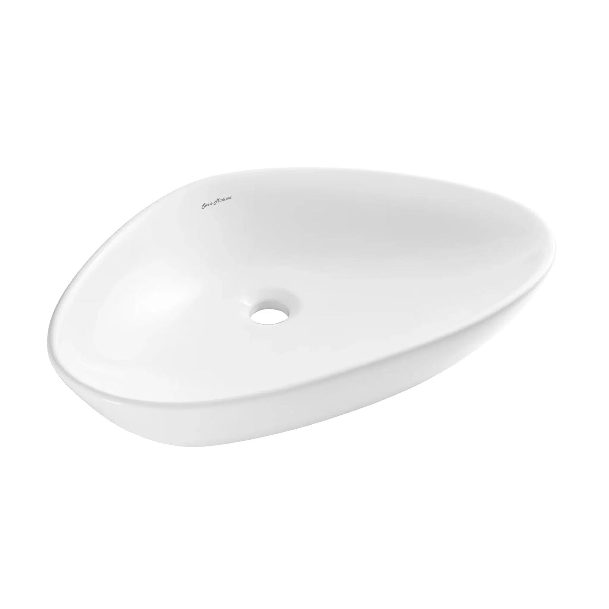 Swiss Madison Bastille 23" x 15" White Irregular Ceramic Vessel Bathroom Sink