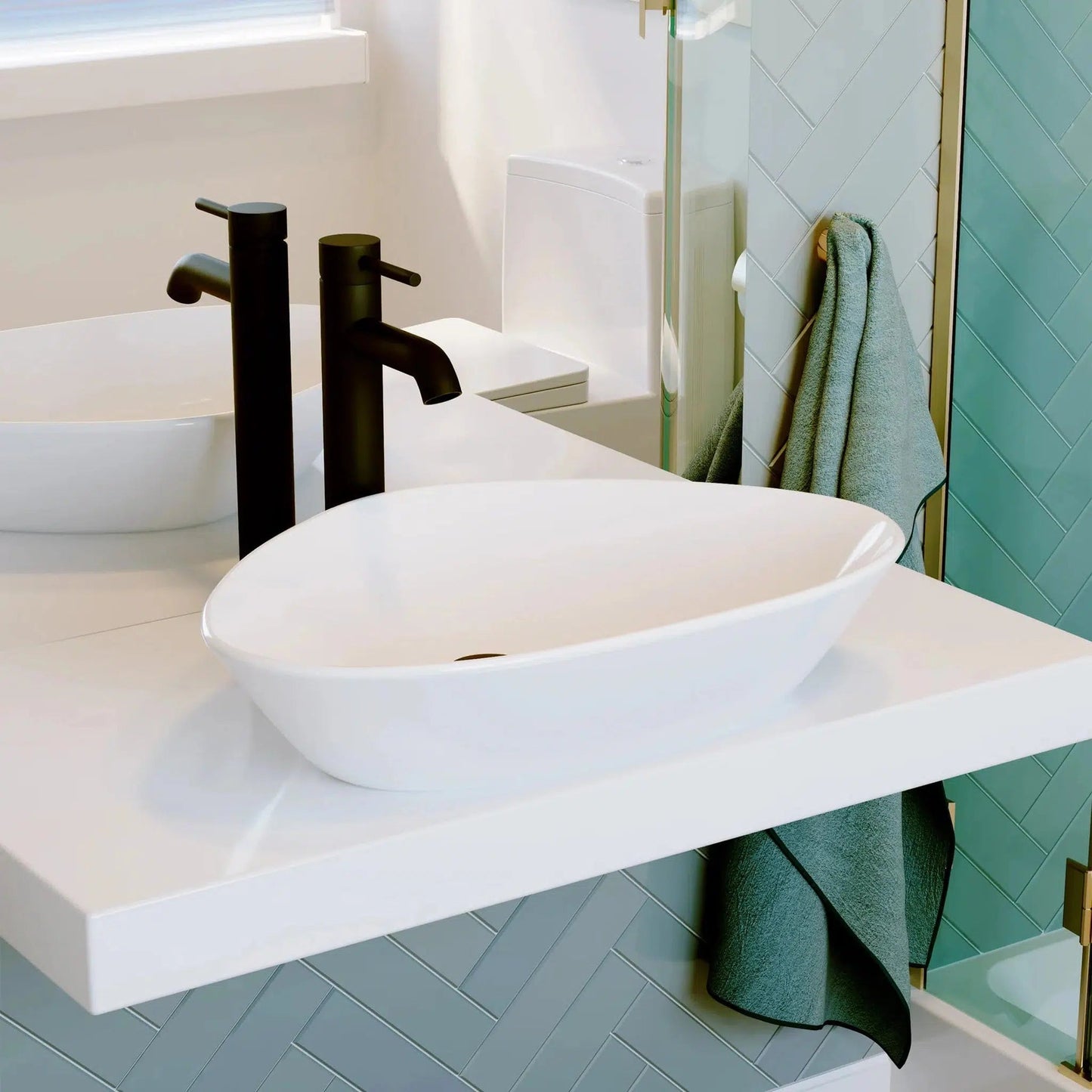 Swiss Madison Bastille 23" x 15" White Irregular Ceramic Vessel Bathroom Sink