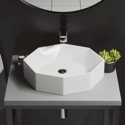 Swiss Madison Brusque 19" x 16" White Octagon Ceramic Bathroom Vessel Sink