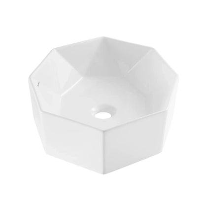 Swiss Madison Brusque 19" x 16" White Octagon Ceramic Vessel Bathroom Sink