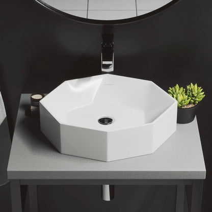 Swiss Madison Brusque 19" x 16" White Octagon Ceramic Vessel Bathroom Sink