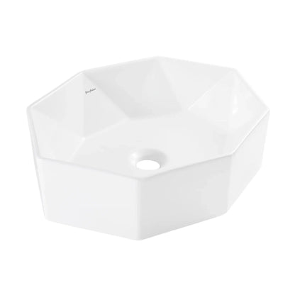 Swiss Madison Brusque 19" x 16" White Octagon Ceramic Vessel Bathroom Sink